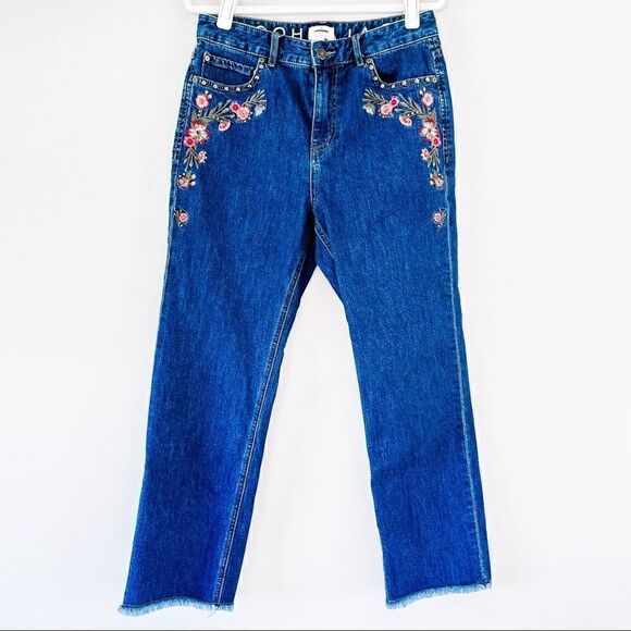 Kate Spade Embroidered Hi Rise Cropped Jeans - Picture 2 of 10